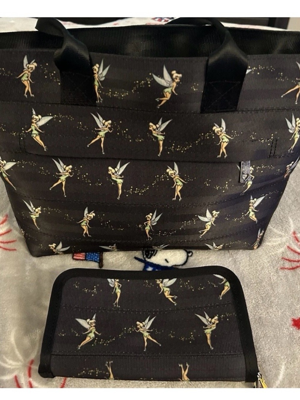 Harveys Seatbelt Disney Peter Pan Tinker Bell Mini Streamline Tote / Wallet /EUC